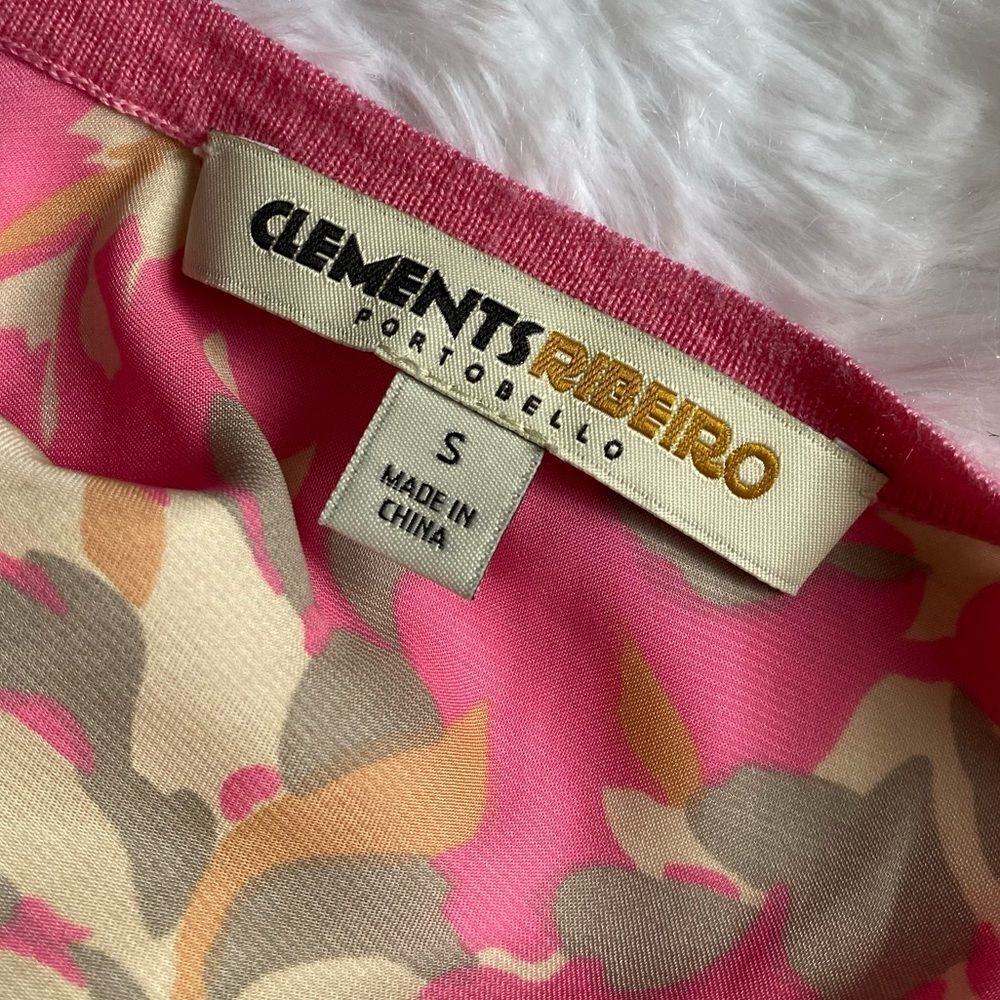 Clements Ribeiro Open Front Sweater Wool Blend Pink Floral Womens Size Small - Picture 9 of 10